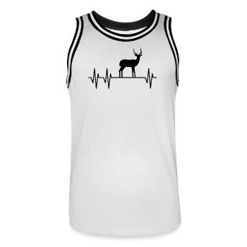 Antilope Herzschlag Silhouette - Männer Basketball-Trikot - Weiß/Schwarz - Vorne - AI Model Male 185 dark (185cm)