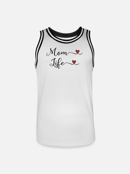 Mom Life - Männer Basketball-Trikot - Weiß/Schwarz