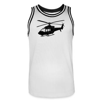 Hélicoptère - Maillot de basket Homme - blanc/noir - Devant - AI Model Male 185 dark (185cm)