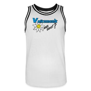 Volksmusik Edelweiß Emblem - Männer Basketball-Trikot - Weiß/Schwarz - Vorne - AI Model Male 185 dark (185cm)