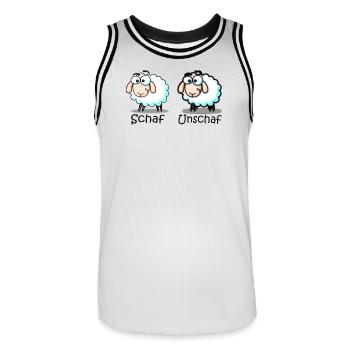 Schaf - Männer Basketball-Trikot - Weiß/Schwarz - Vorne - AI Model Male 185 dark (185cm)