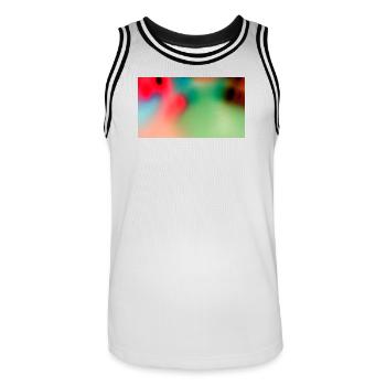 Étoile heureuse - Maillot de basket Homme - blanc/noir - Devant - AI Model Male 185 dark (185cm)