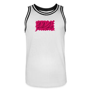 Explosion de couleur : lignes roses - Maillot de basket Homme - blanc/noir - Devant - AI Model Male 185 dark (185cm)
