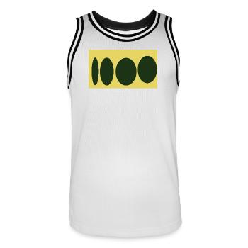 Gelbe Leinwand Abstrakte Ovale Serie - Männer Basketball-Trikot - Weiß/Schwarz - Vorne - AI Model Male 185 dark (185cm)