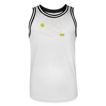 Lignes néon croisent Jeux de couleurs - Maillot de basket Homme - blanc/noir - Devant - AI Model Male 185 dark (185cm)