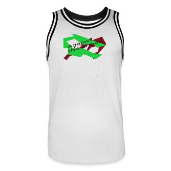 against the armee - Männer Basketball-Trikot - Weiß/Schwarz - Vorne - AI Model Male 185 dark (185cm)