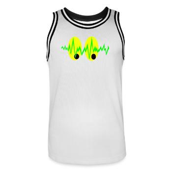 Pulsierende Augen Elektro Muster - Männer Basketball-Trikot - Weiß/Schwarz - Vorne - AI Model Male 185 dark (185cm)