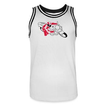 motorrad_2 - Men's Basketball Jersey - white/black - Front - AI Model Male 185 dark (185cm)