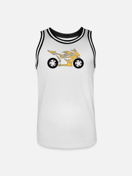 Motorcykel Cykel Chopper Knallert Roll - Herre basketball-trikot - hvid/sort
