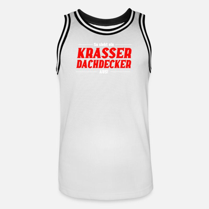 So sieht ein Krasser Dachdecker aus - Männer Basketball-Trikot - Weiß/Schwarz