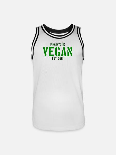 Vegan - Veganerin - Veganer - Männer Basketball-Trikot - Weiß/Schwarz