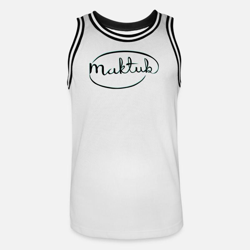 MakeKita Mint Script - Men's Basketball Jersey - white/black