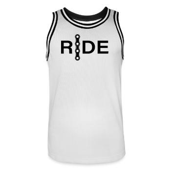 Chain Lines Minimal Design - Men's Basketball Jersey - white/black - Front - AI Model Male 185 dark (185cm)