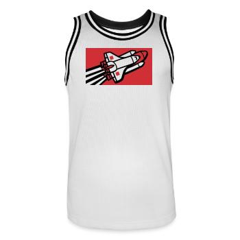 Silhouette de la navette spatiale - Maillot de basket Homme - blanc/noir - Devant - AI Model Male 185 dark (185cm)