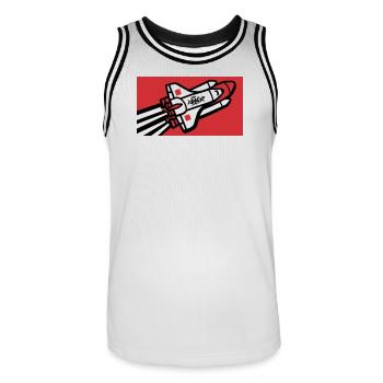 Graffiti graphique de la navette spatiale - Maillot de basket Homme - blanc/noir - Devant - AI Model Male 185 dark (185cm)