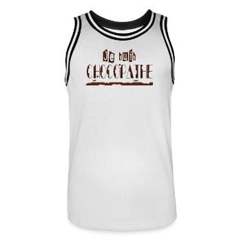 Je suis chocopathe - Maillot de basket Homme - blanc/noir - Devant - AI Model Male 185 dark (185cm)