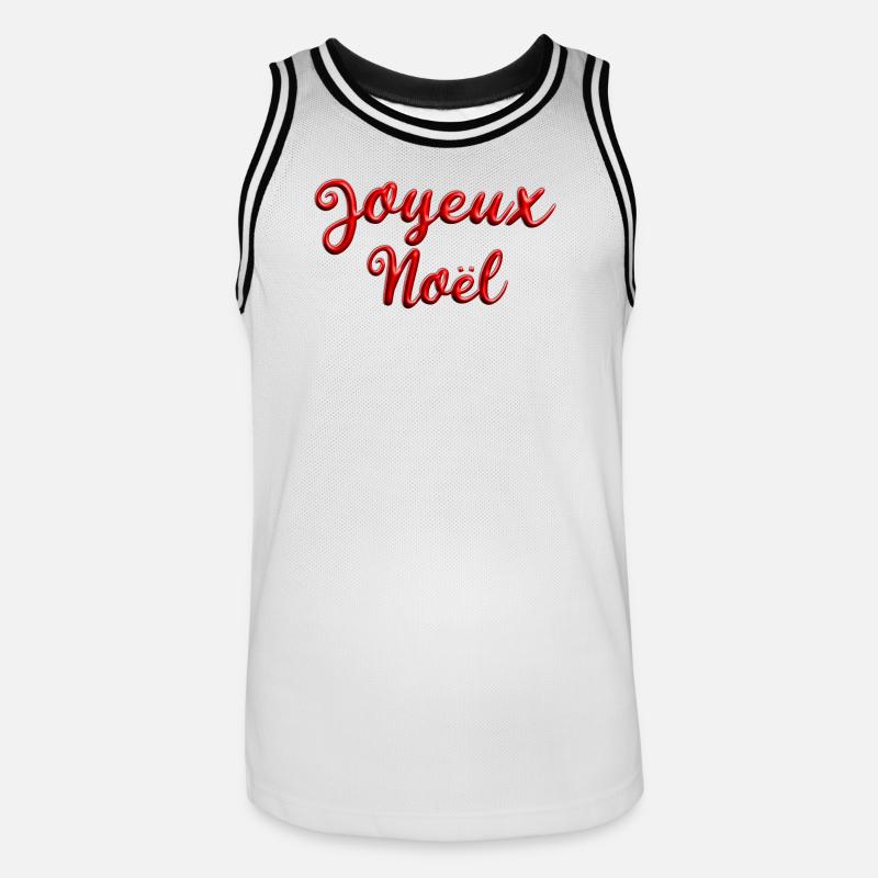 Joyeux Noël Script Rouge - Maillot de basket Homme - blanc/noir