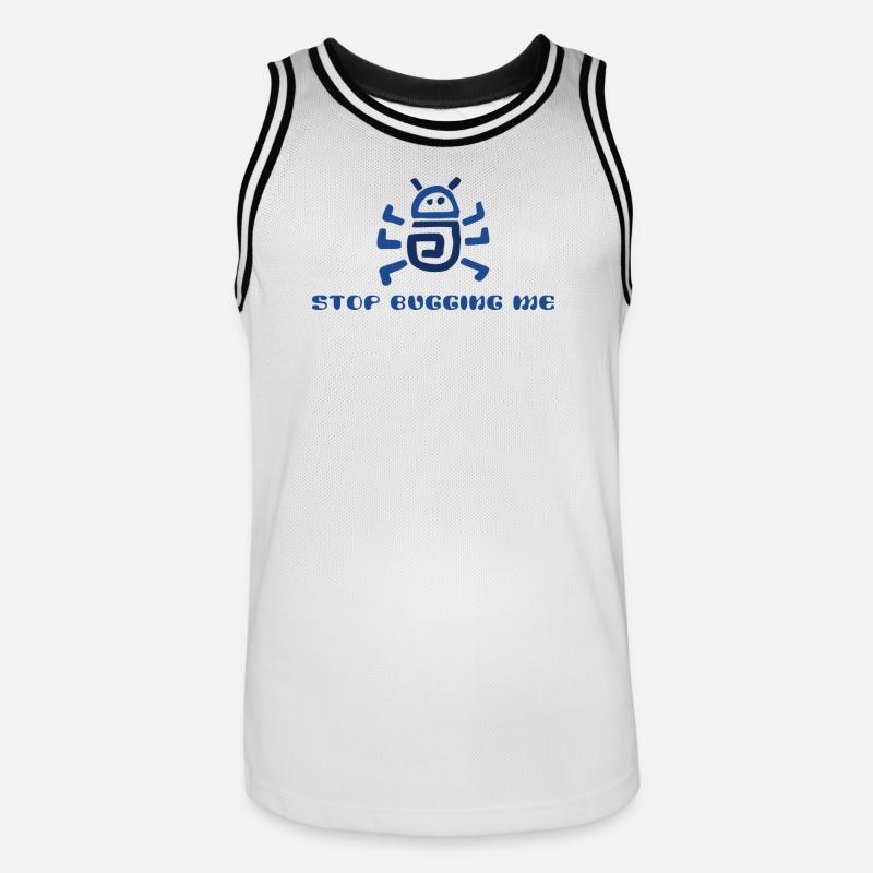 Stop Bugging Me  - Men's Basketball Jersey - white/black