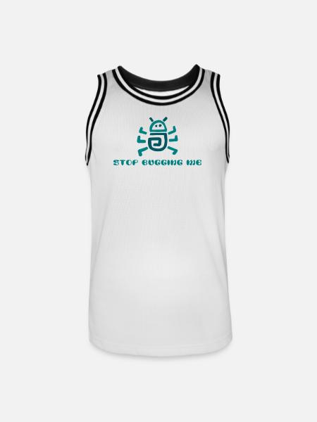 Stop Bugging Me Cartoon - Men's Basketball Jersey - white/black