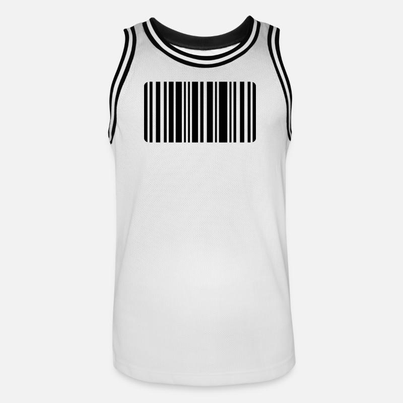 code barre - Maillot de basket Homme - blanc/noir