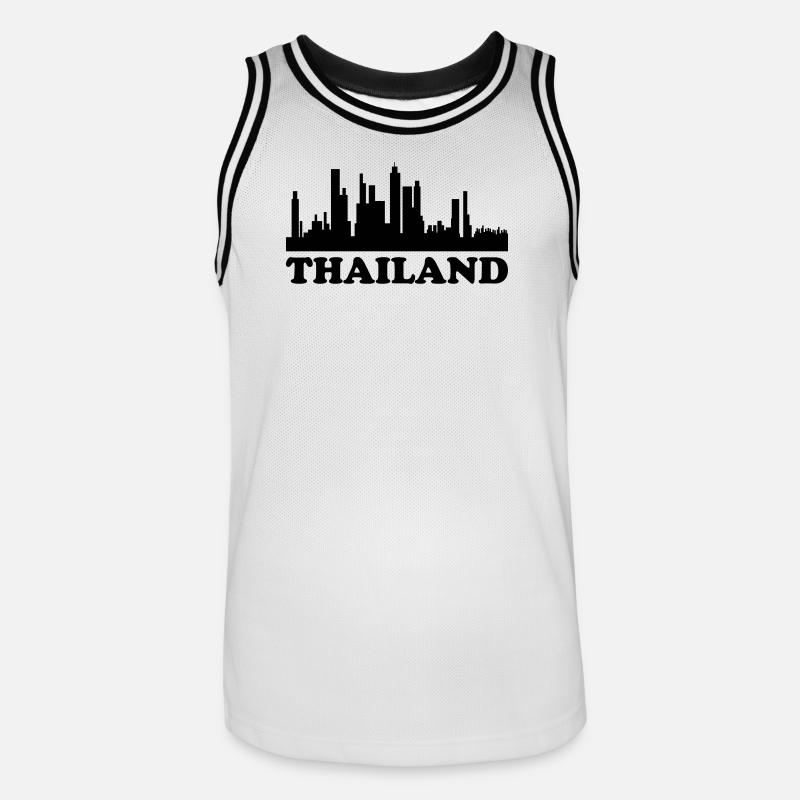 Skyline de Thaïlande - Maillot de basket Homme - blanc/noir
