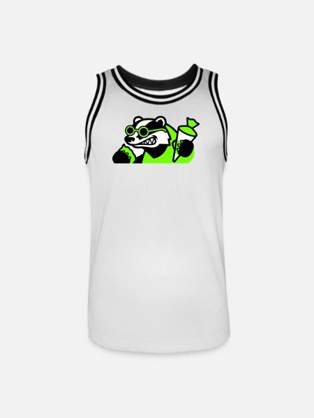Cool Badger Back to School Icon - Men's Basketball Jersey - white/black