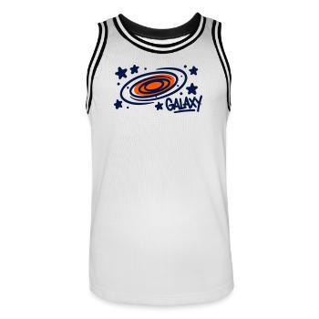 Galaxy Spiral Graffiti Logo - Maillot de basket Homme - blanc/noir - Devant - AI Model Male 185 dark (185cm)