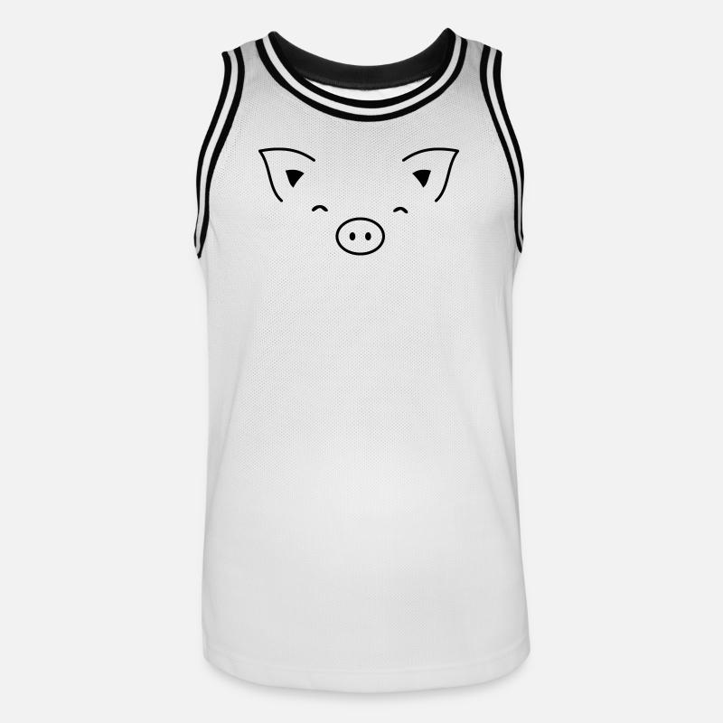 Pig piglet sow - Men's Basketball Jersey - white/black