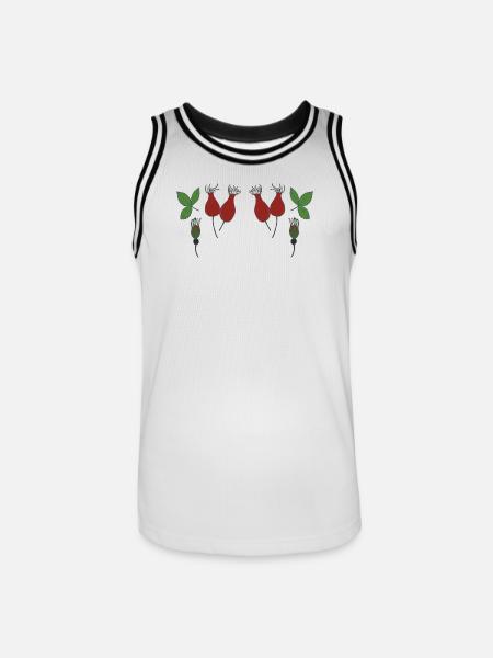 hagebutte im Wald - Männer Basketball-Trikot - Weiß/Schwarz