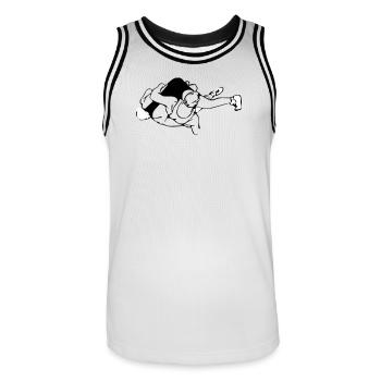 Lutteur - Maillot de basket Homme - blanc/noir - Devant - AI Model Male 185 dark (185cm)