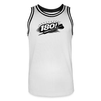Darts 180 Dart - Men's Basketball Jersey - white/black - Front - AI Model Male 185 dark (185cm)
