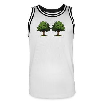 Double tree with red apples - Men's Basketball Jersey - white/black - Front - AI Model Male 185 dark (185cm)