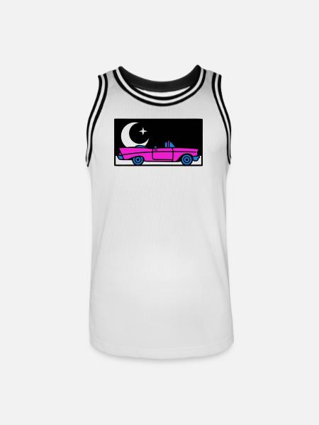 Retro 80s Convertible Graphic - Men's Basketball Jersey - white/black
