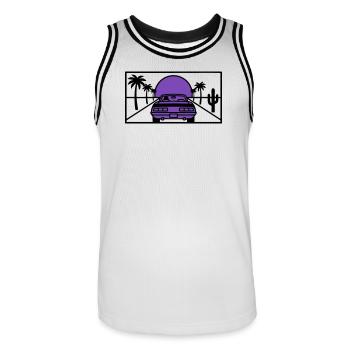 Nachtfahrt Highway Grafik - Männer Basketball-Trikot - Weiß/Schwarz - Vorne - AI Model Male 185 dark (185cm)