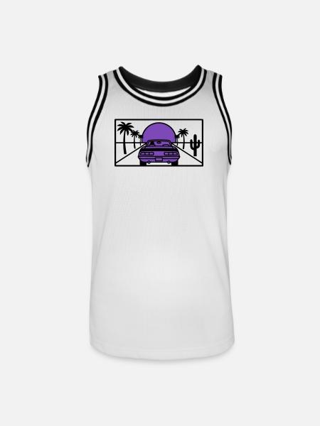 Night Driving Highway Graphic - Men's Basketball Jersey - white/black
