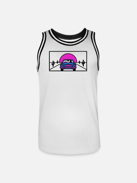 Desert Highway Car Logo - Men's Basketball Jersey - white/black