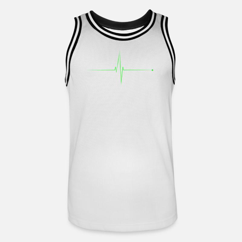 electrocardiogram - Men's Basketball Jersey - white/black