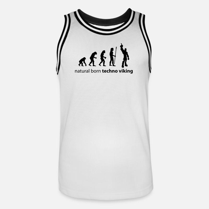 evolution_techno_viking - Maillot de basket Homme - blanc/noir