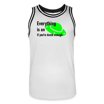 Ufo - Männer Basketball-Trikot - Weiß/Schwarz - Vorne - AI Model Male 185 dark (185cm)
