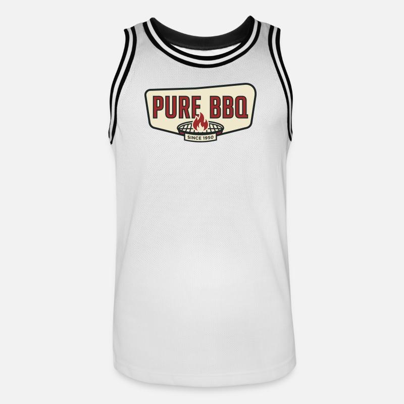 Pure Barbecue Retro Pitmaster Grill - Maglia da basket per uomo - bianco/nero