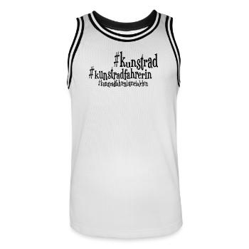 Kunstrad, Kunstradfahren, Hallenradsport - Männer Basketball-Trikot - Weiß/Schwarz - Vorne - AI Model Male 185 dark (185cm)