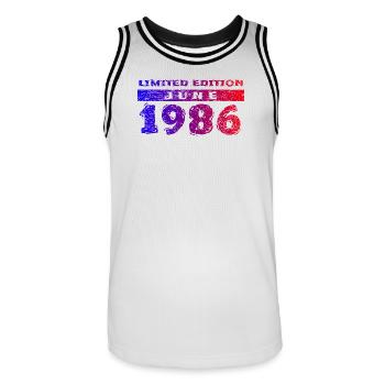 40e anniversaire Édition limitée 06/1986 - Maillot de basket Homme - blanc/noir - Devant - AI Model Male 185 dark (185cm)