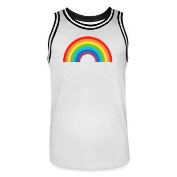 Regenbogen - Männer Basketball-Trikot - Weiß/Schwarz - Vorne - AI Model Male 185 dark (185cm)