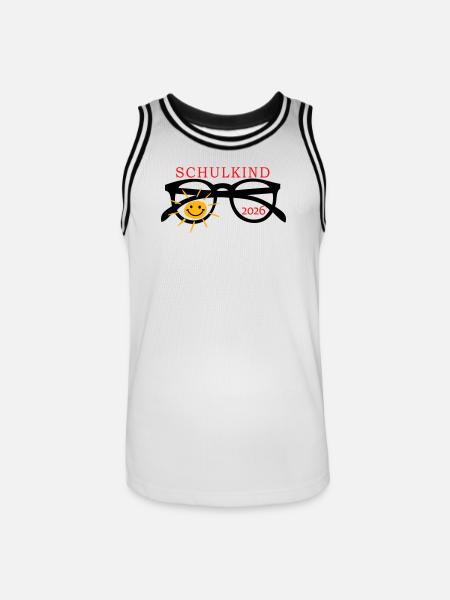 coole Sonnenbrille Schulkind - Männer Basketball-Trikot - Weiß/Schwarz