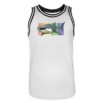 Whale Shark Rhincodon typus - Men's Basketball Jersey - white/black - Front - AI Model Male 185 dark (185cm)