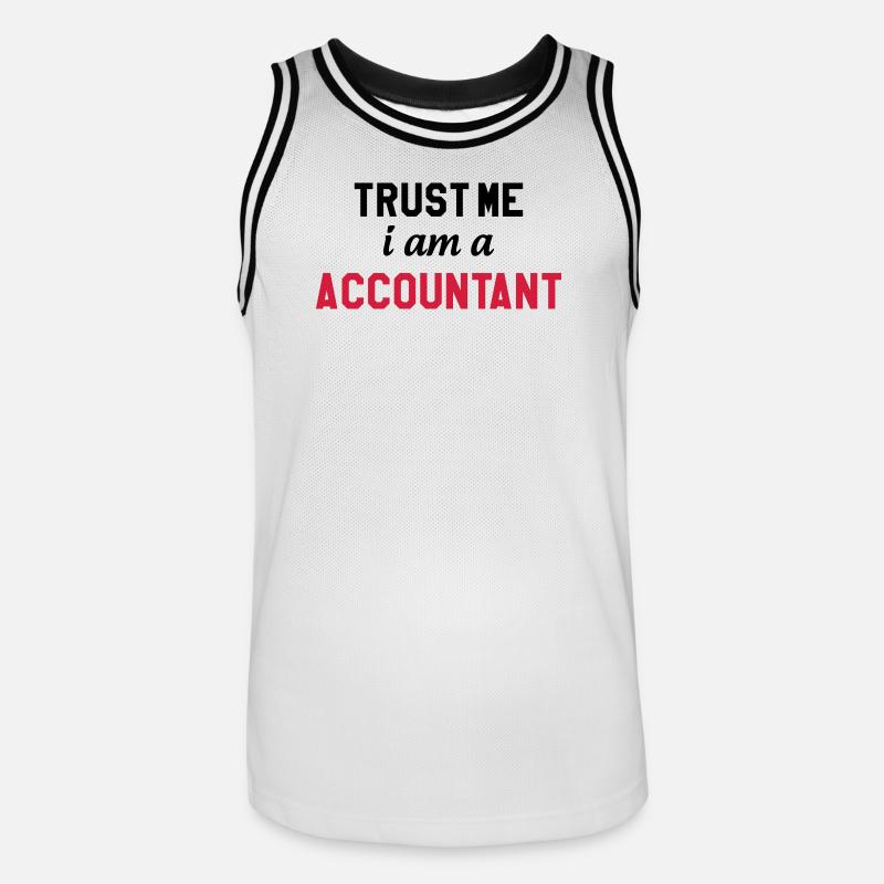 comptable / comptabilité / argent / Finance / Euro - Maillot de basket Homme - blanc/noir