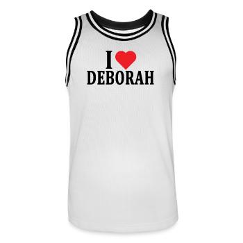 T-Shirt Ich liebe Deborah T-Shirt Geschenkidee - Männer Basketball-Trikot - Weiß/Schwarz - Vorne - AI Model Male 185 dark (185cm)