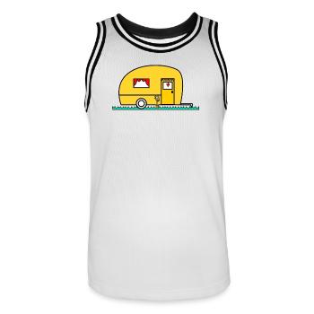 MISTRESS. MASTER. TEACHER. SCHOOL - Men's Basketball Jersey - white/black - Front - AI Model Male 185 dark (185cm)