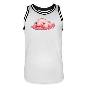 Blobfisch - Männer Basketball-Trikot - Weiß/Schwarz - Vorne - AI Model Male 185 dark (185cm)