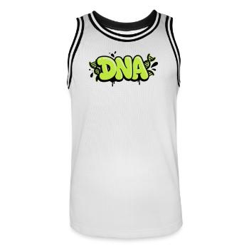DNA Lettering Graffiti - Men's Basketball Jersey - white/black - Front - AI Model Male 185 dark (185cm)